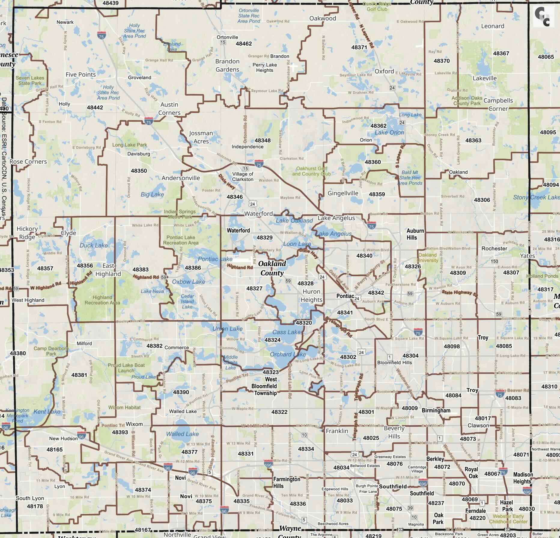 48025 zip boundary map