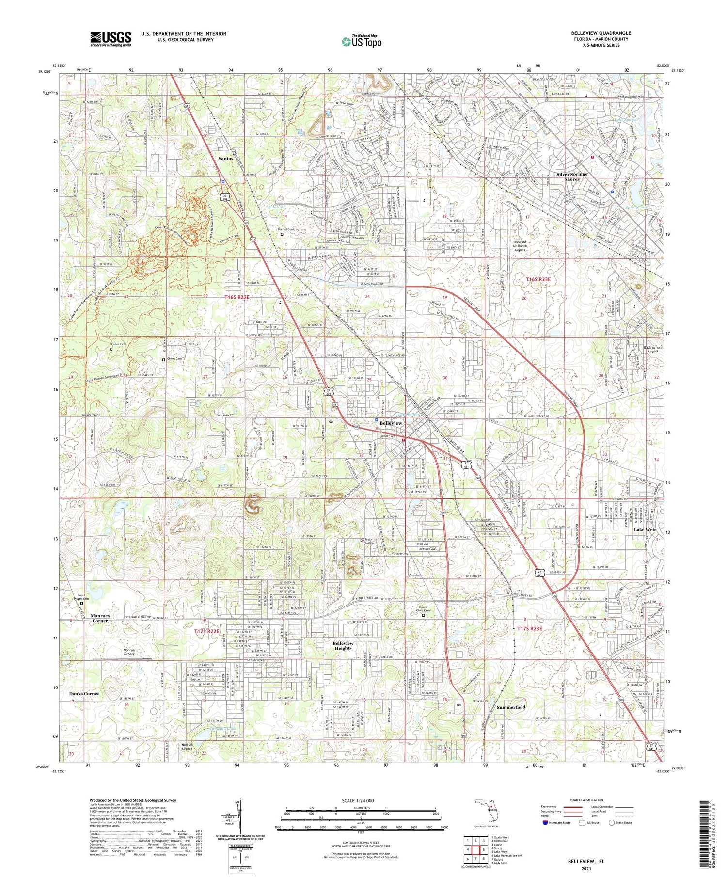 Belleview Florida map