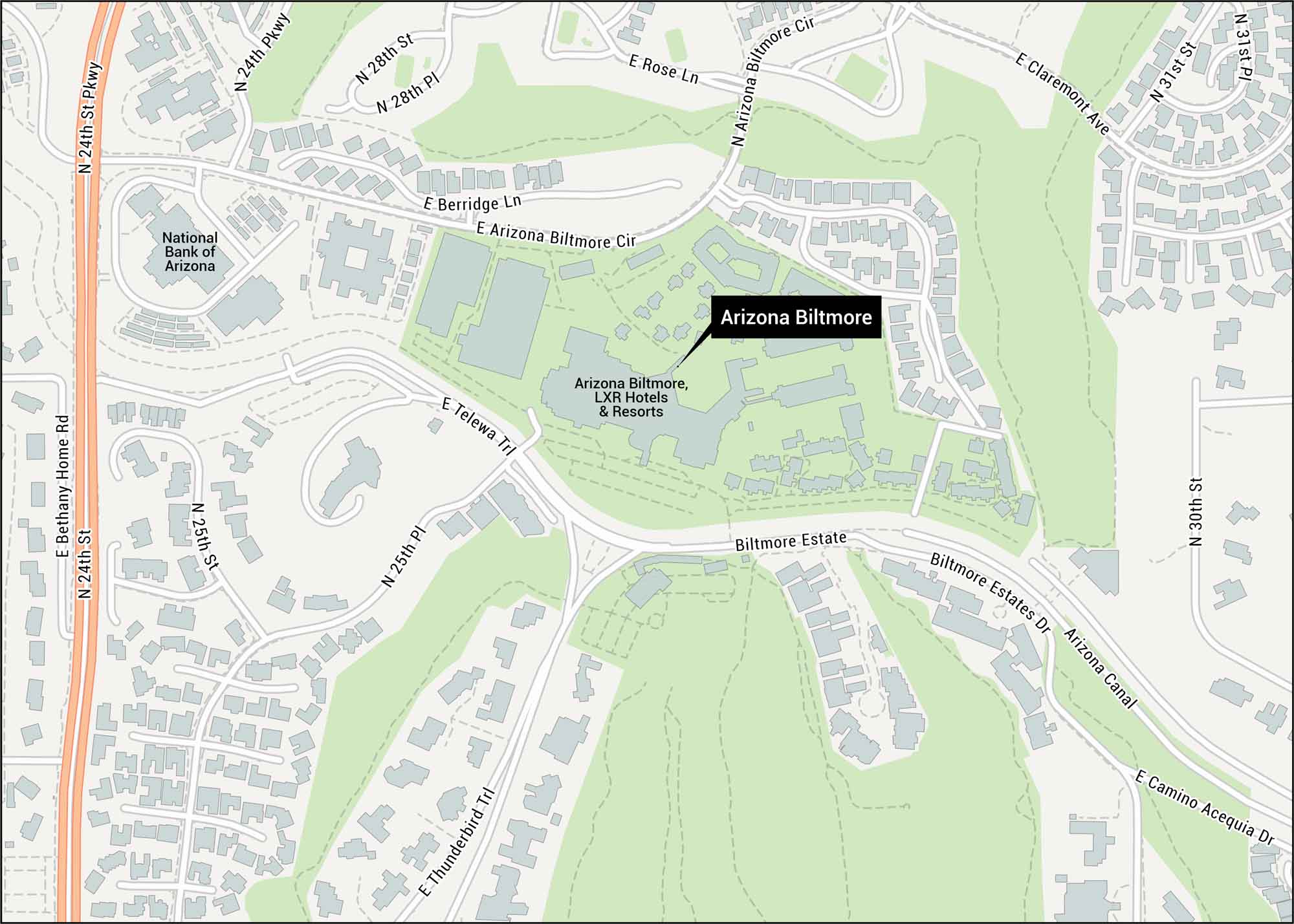 Biltmore Phoenix map boundary