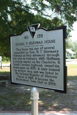 Blythewood history Doko Hoffman House