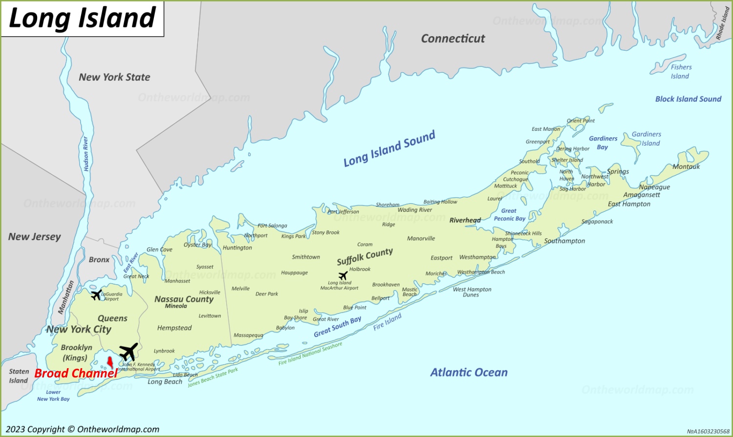 Broad Channel island map