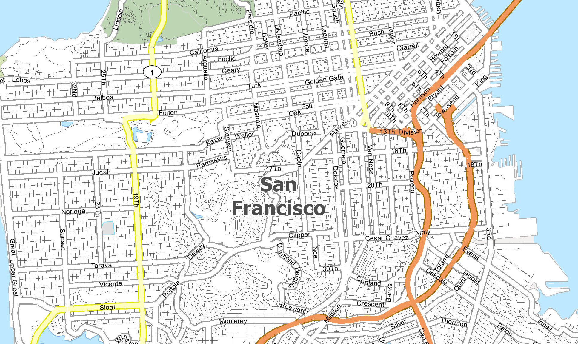 California Street map overview