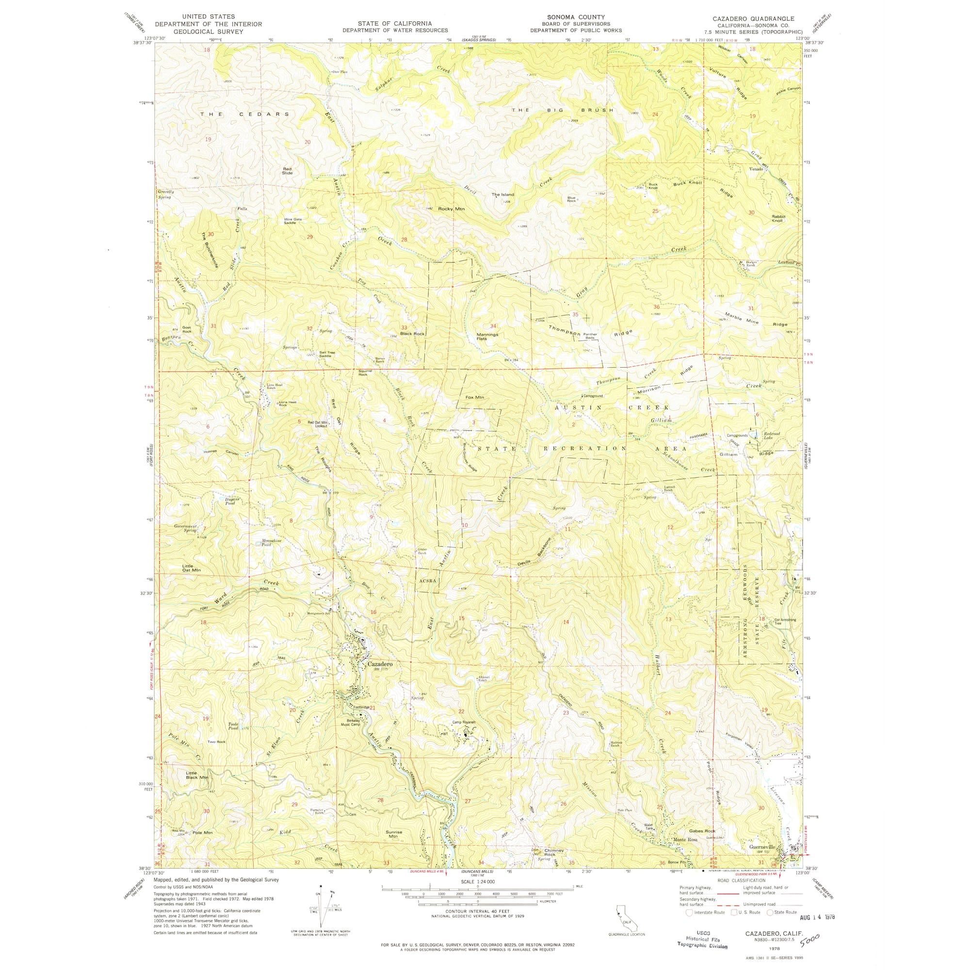 Cazadero unincorporated map