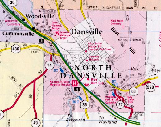 Dansville Genesee Valley map