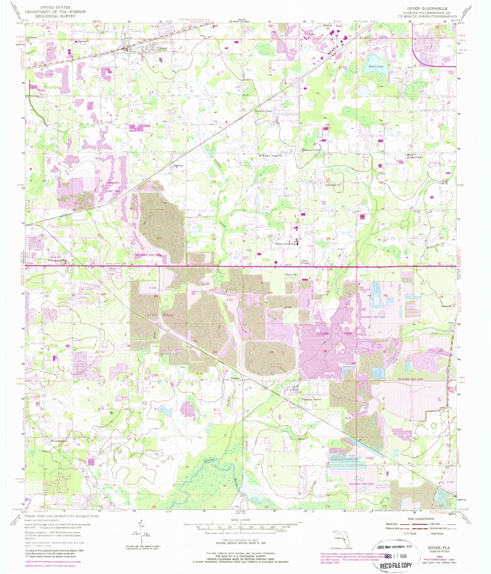 Dover Florida map