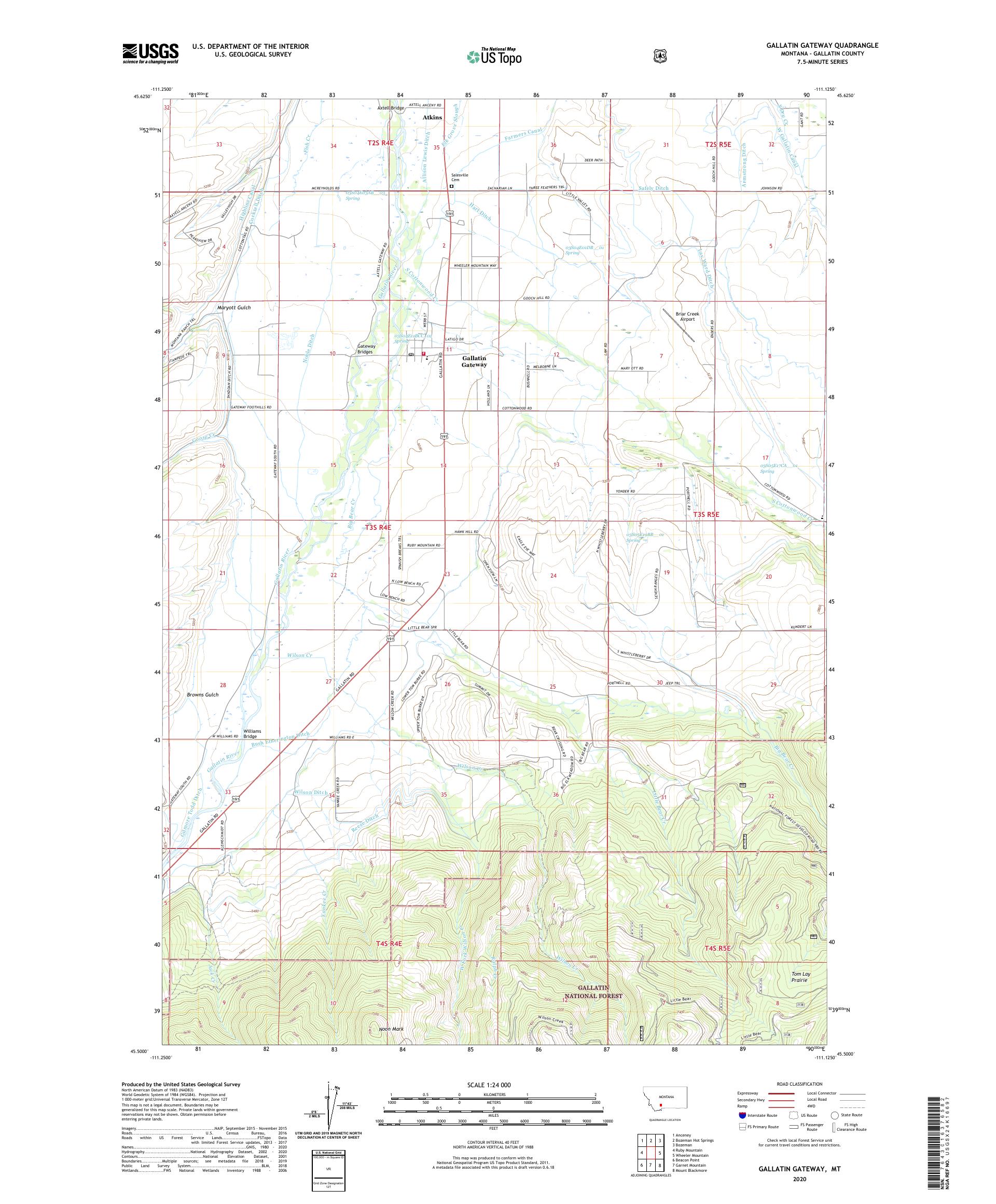Gallatin Gateway boundary map