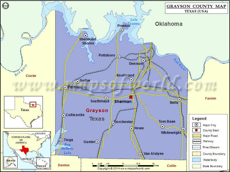 Grayson County map boundary