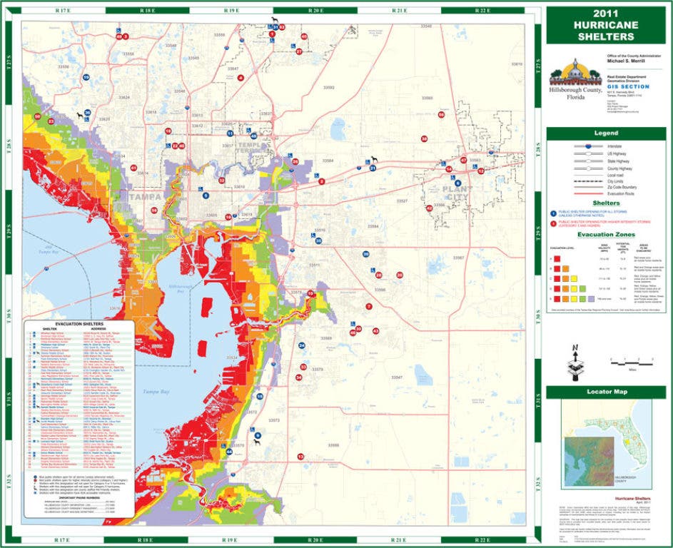Hillsborough River flood zone map
