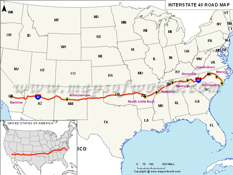 Interstate 75 40 junction map