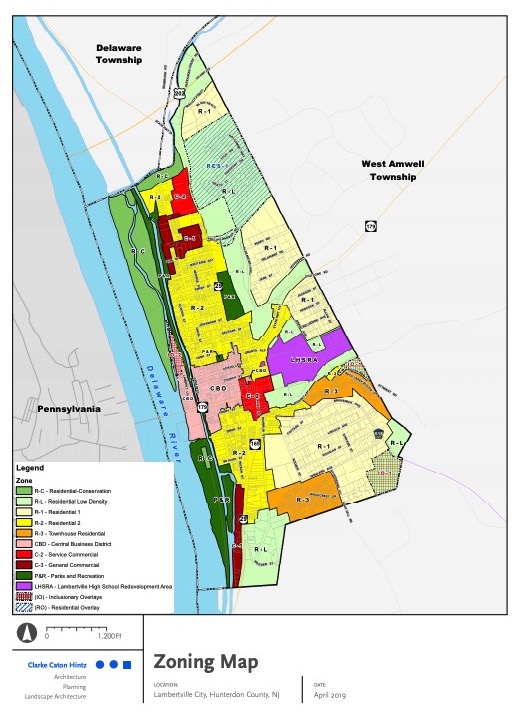 Lambertville ZIP boundary map