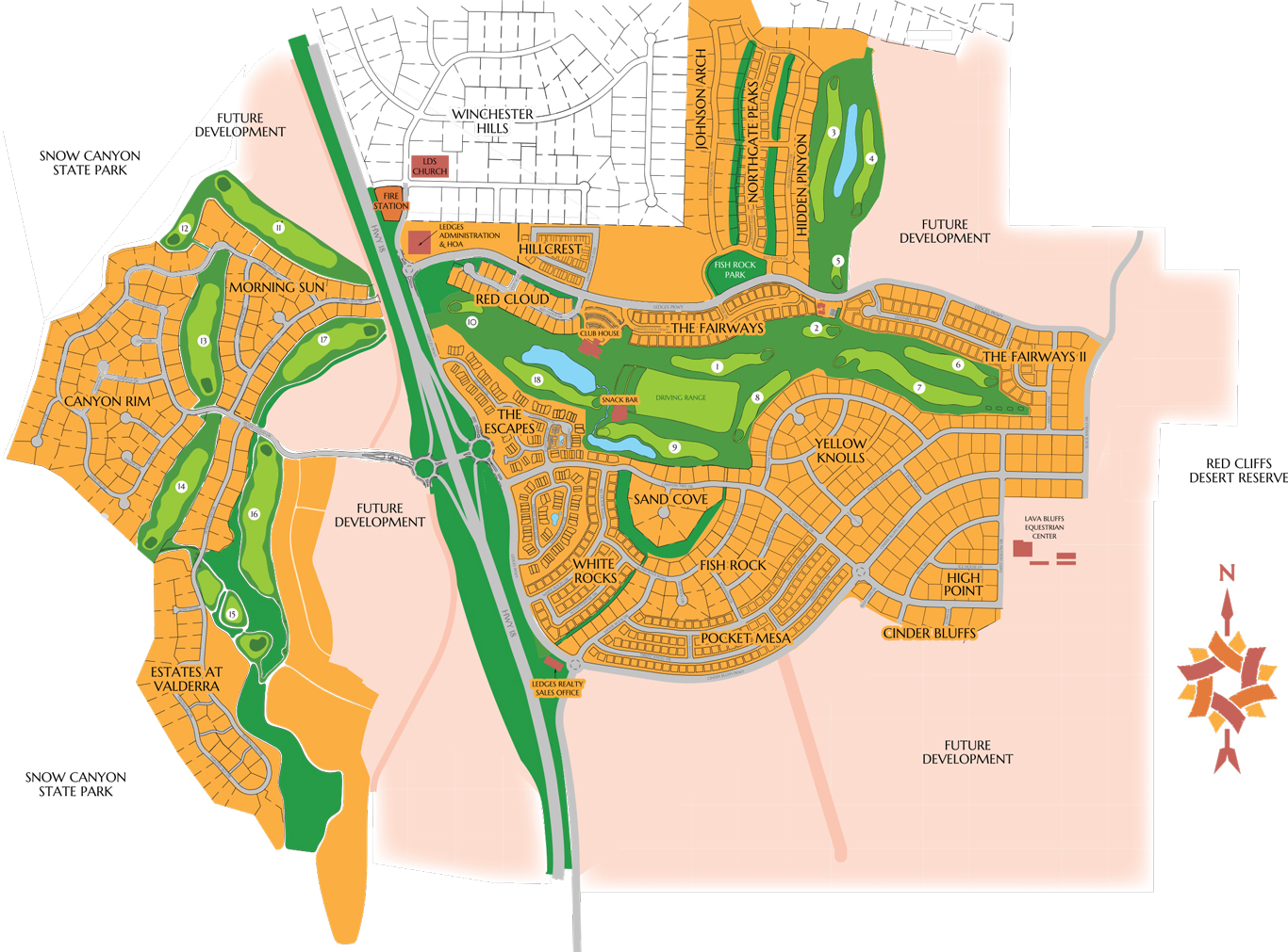 Ledges neighborhood map