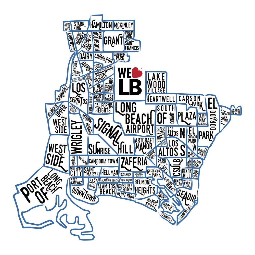 Long Beach neighborhood map