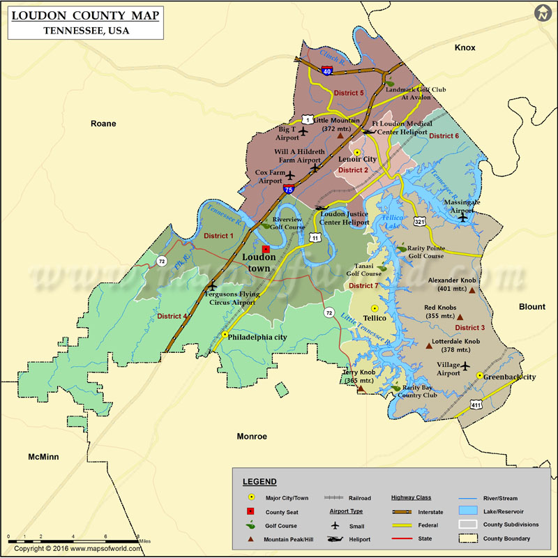 Loudon County city limits map