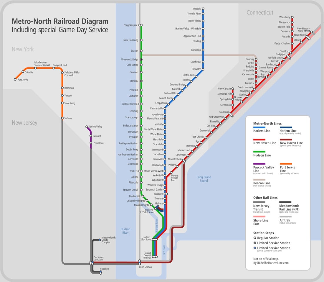 Metro-North commute map