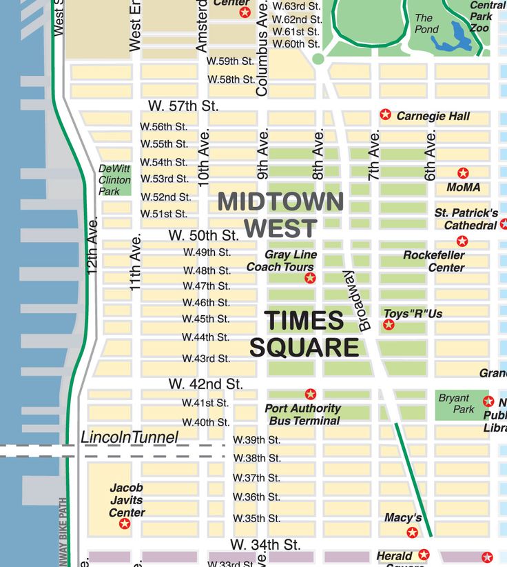 Midtown West map boundaries
