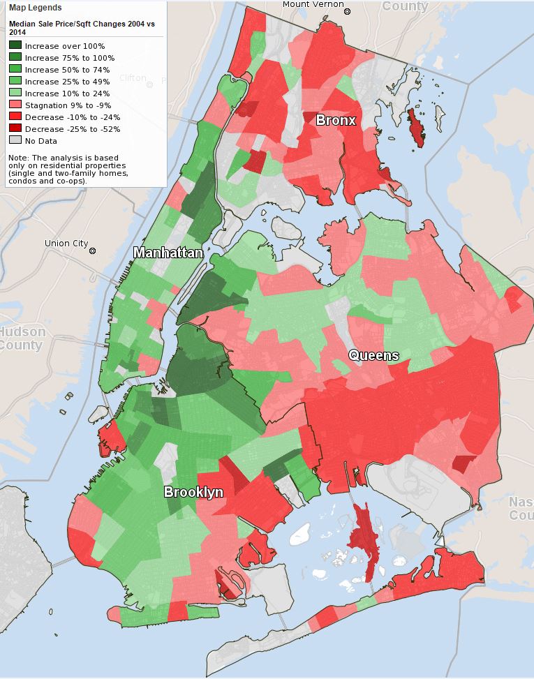 NYC boroughs condo map