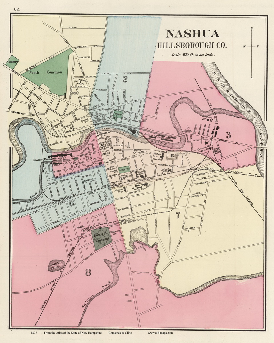 Nashua Manchester map comparison