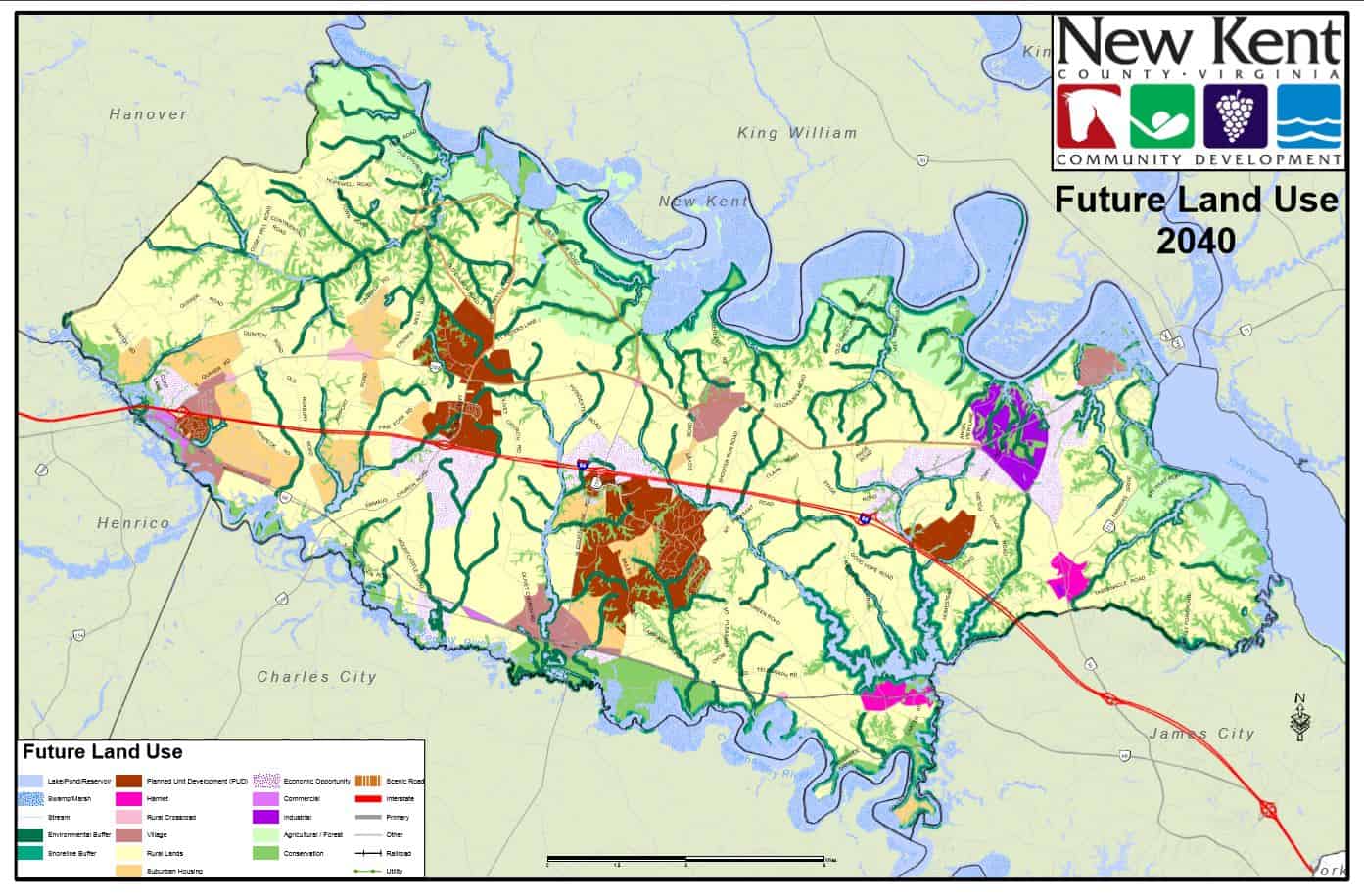New Kent County map overview