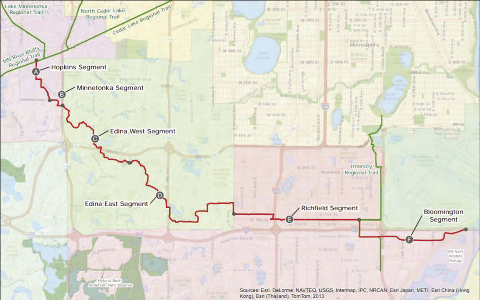 Nine Mile Creek trail map