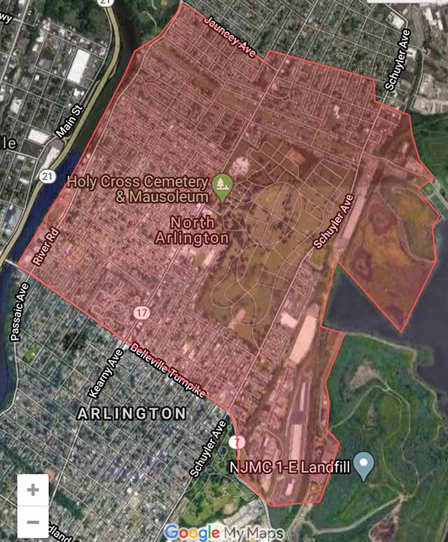 North Arlington map location