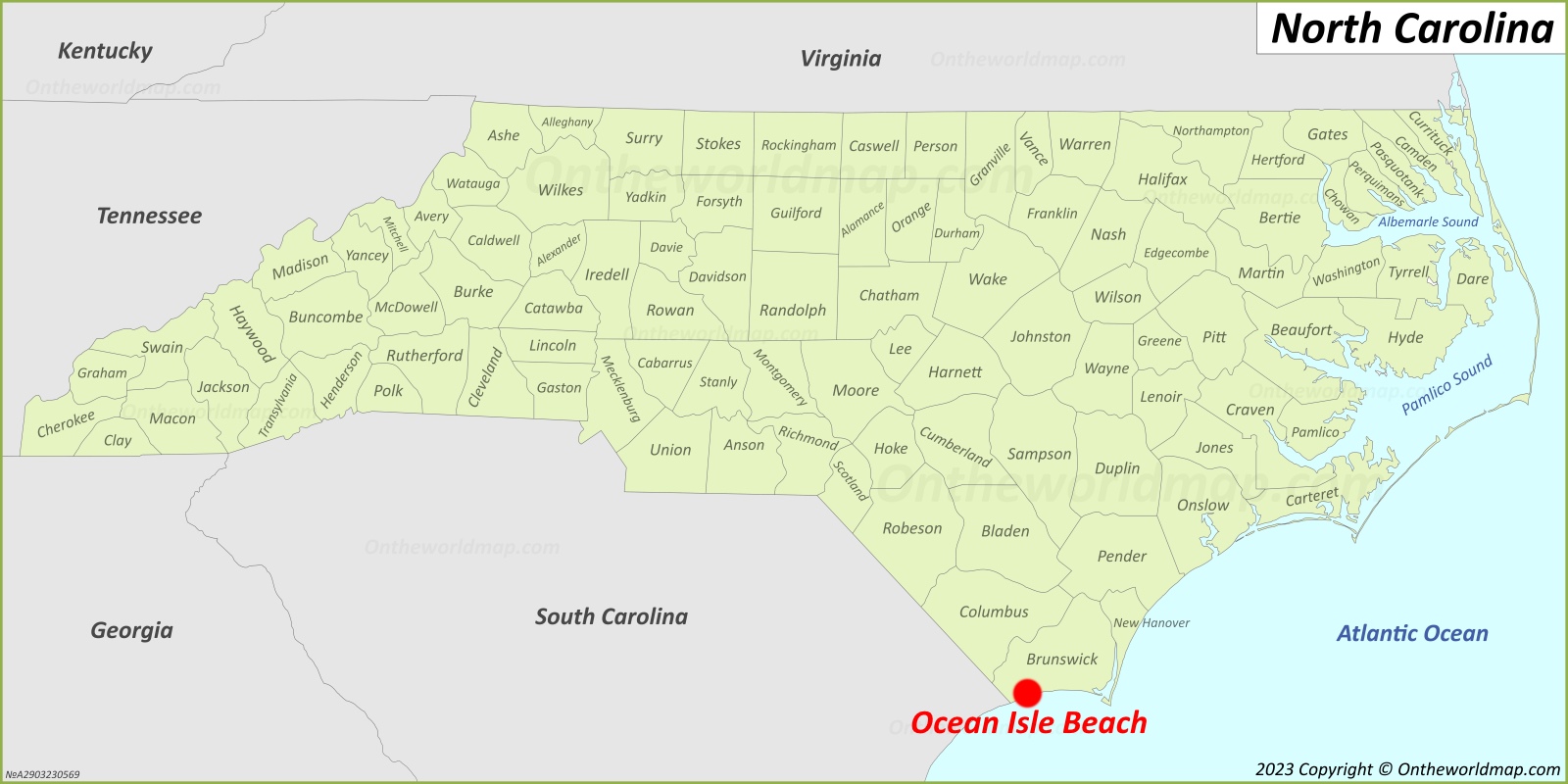 Ocean Isle Beach map