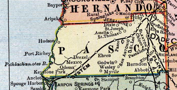 Pasco County map