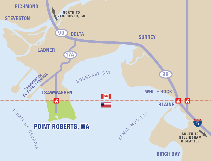 Point Roberts peninsula map