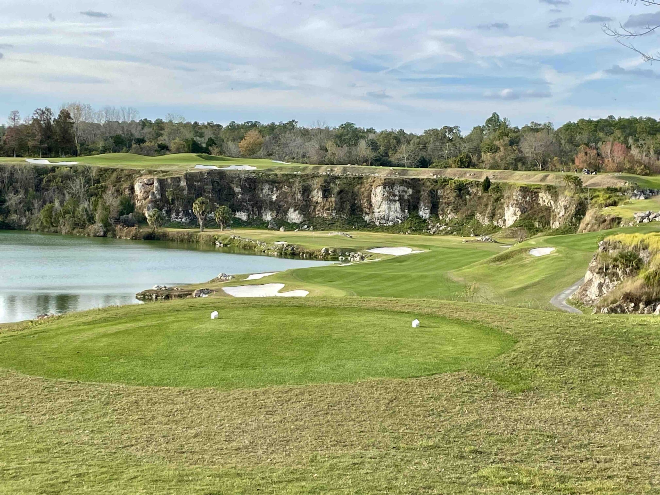 Quarry course limestone cliffs