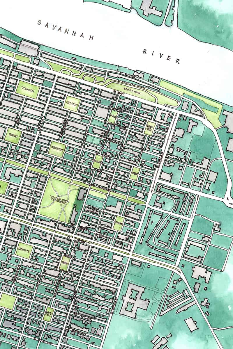 Savannah historic district ward map