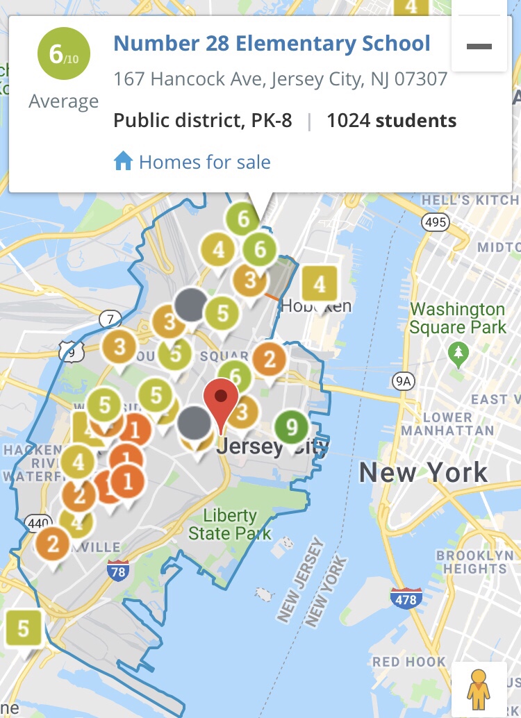 Short Hills school zone map