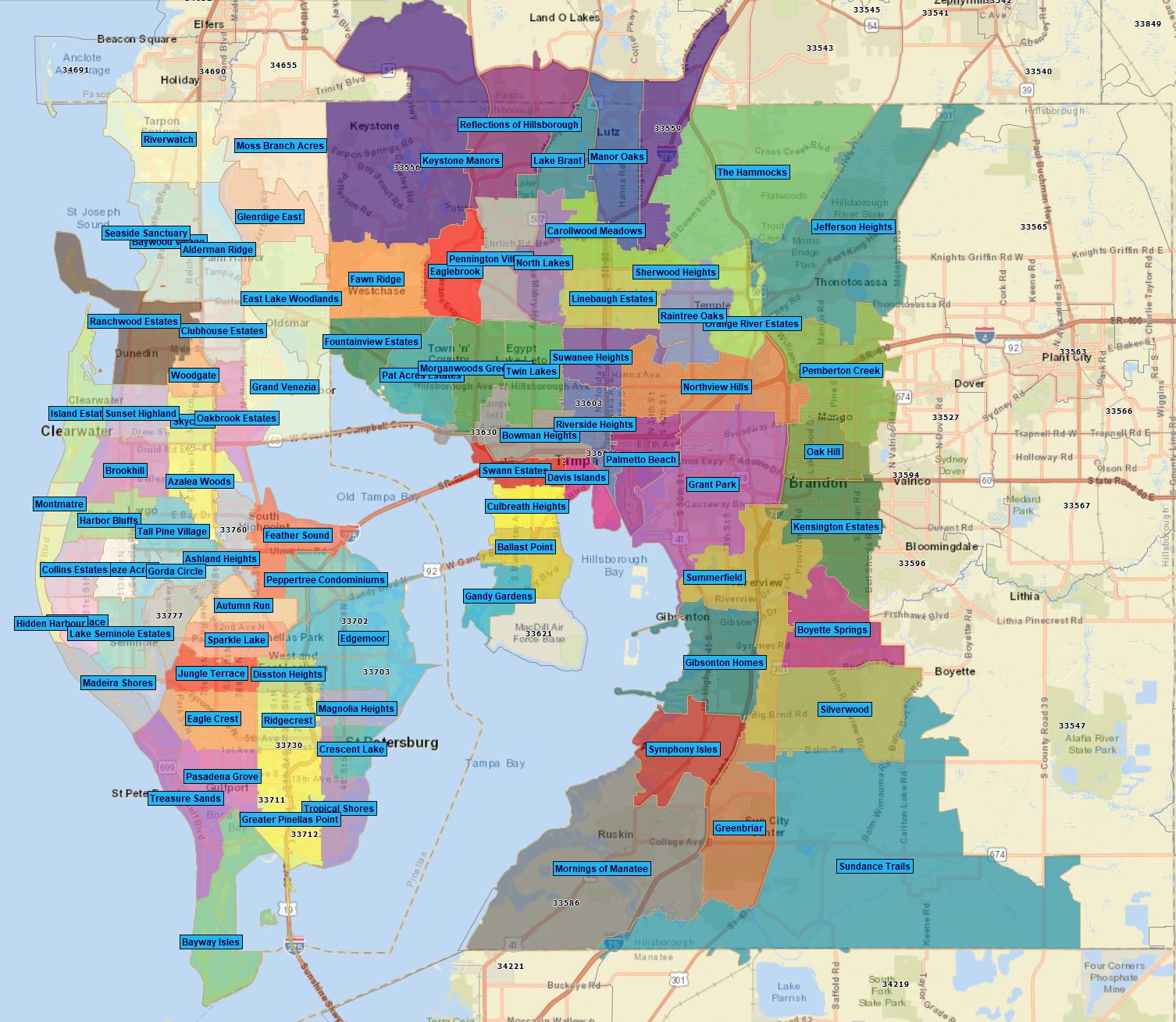 St Petersburg neighborhood map