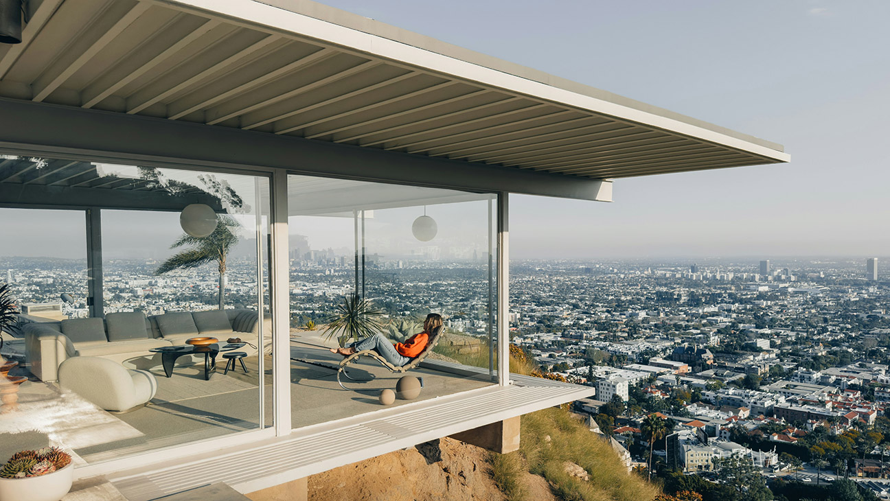 Stahl House glass interior