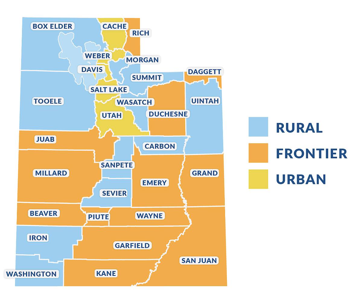 Utah counties map