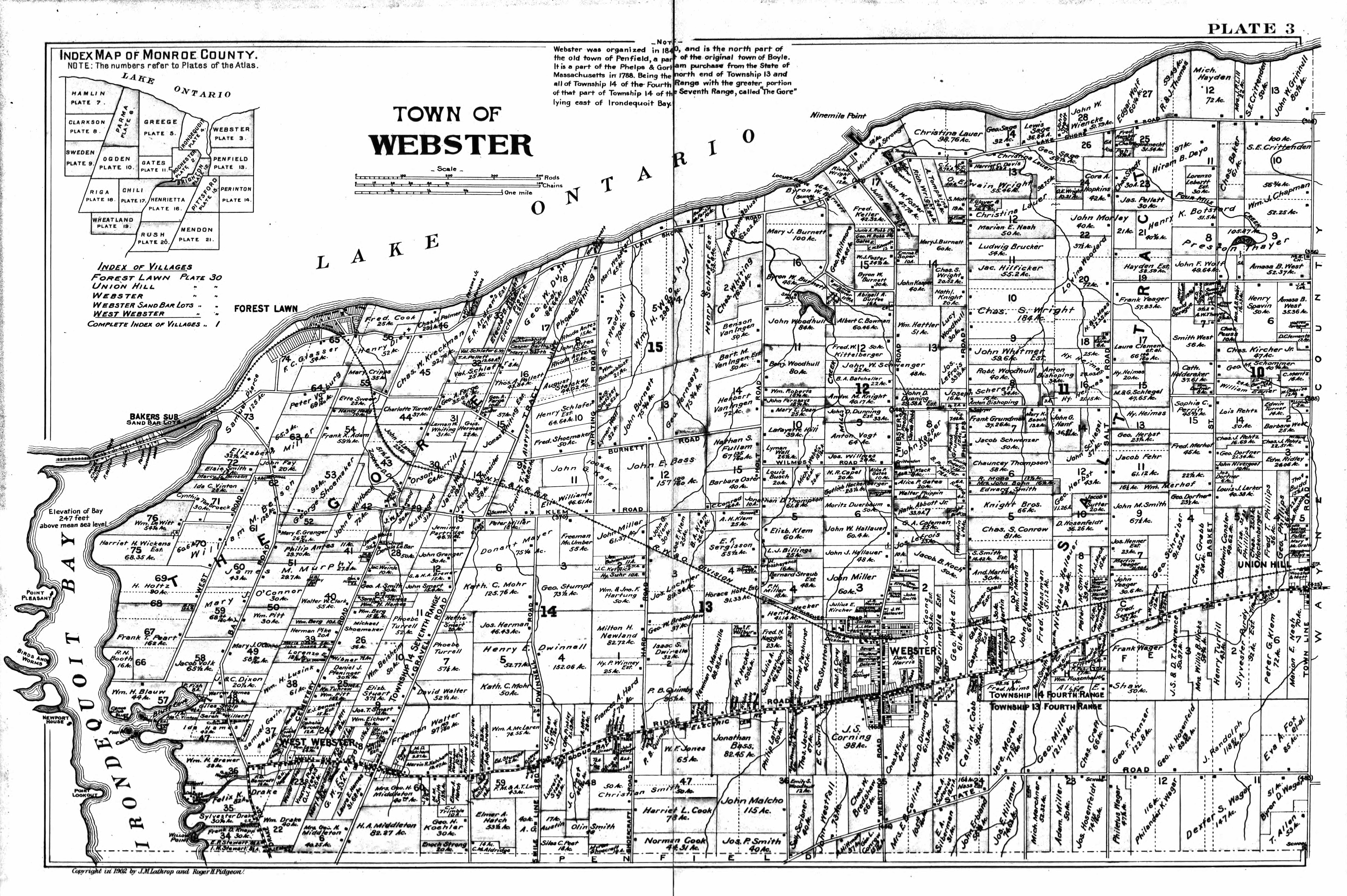 Webster village town zip map