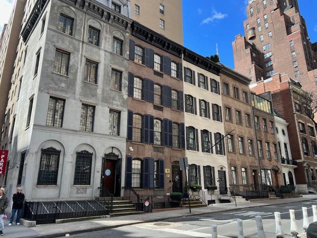 brownstone rowhouses street