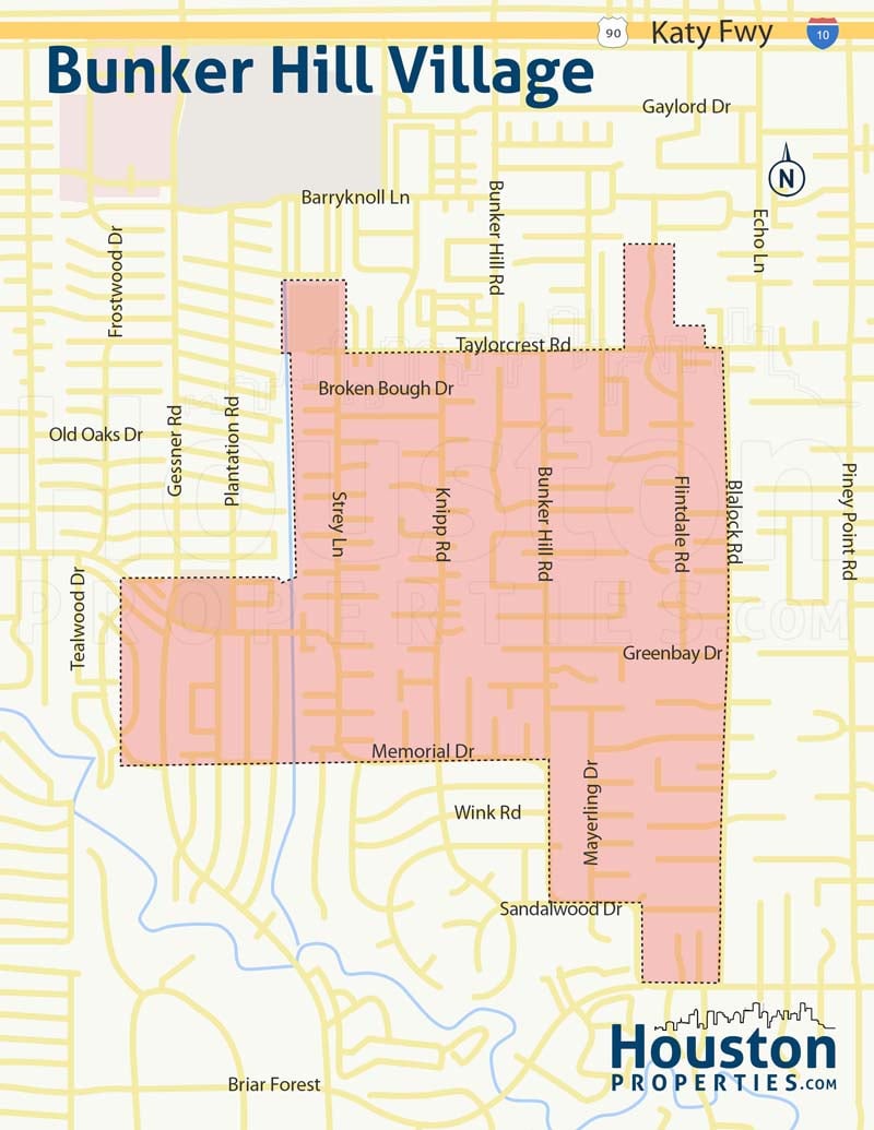 bunker hill village city map