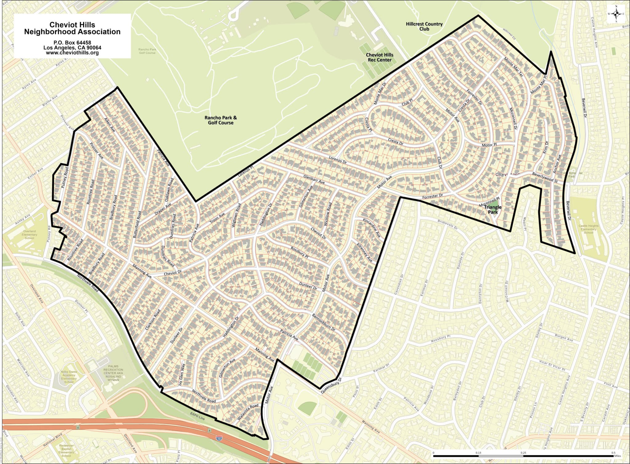 cheviot hills commute map