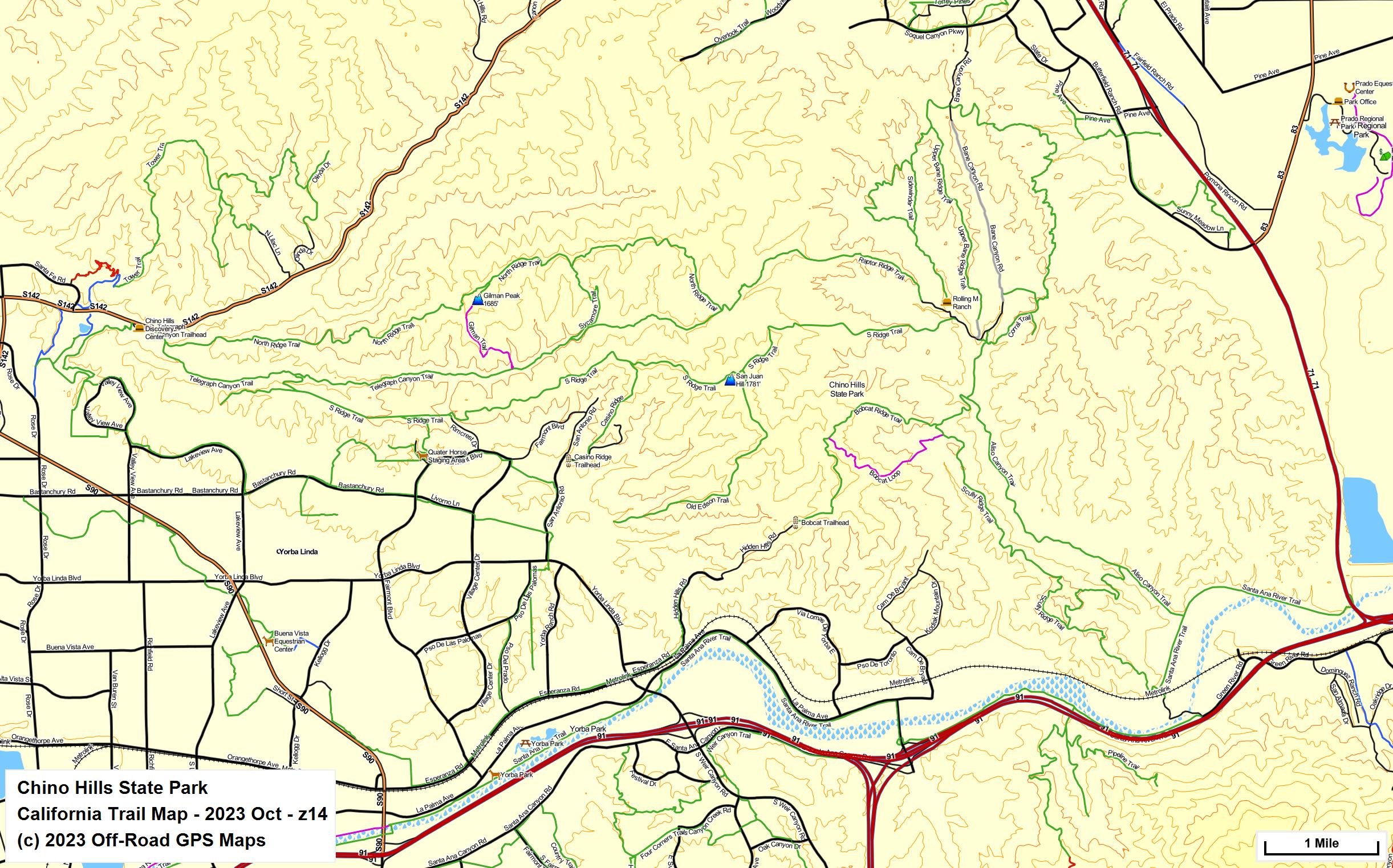 chino hills freeway map