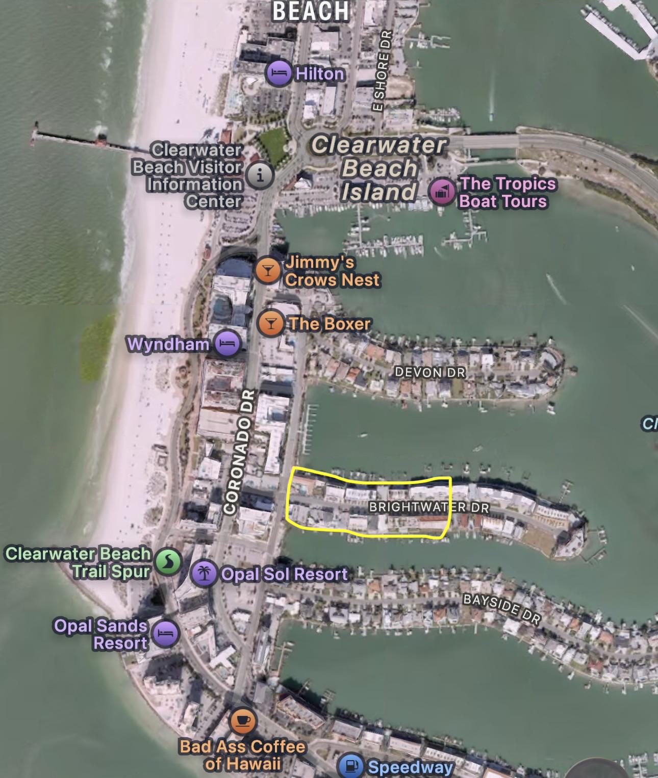 clearwater beach roundabout map