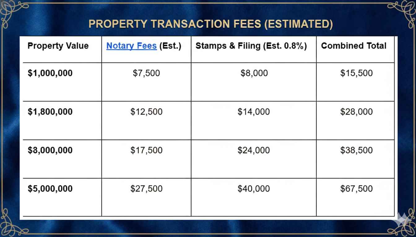 closing cost breakdown table