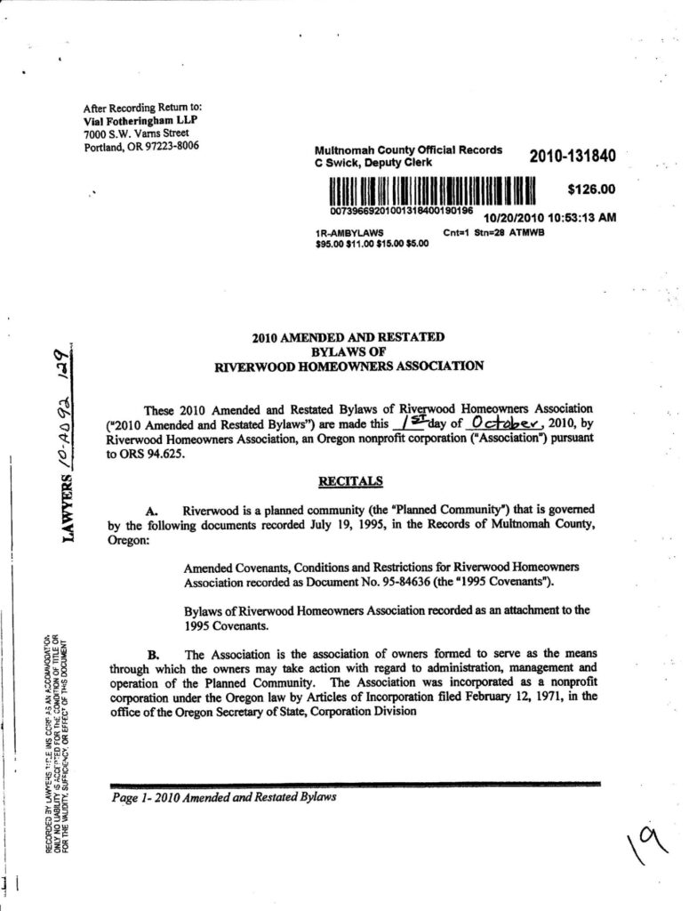condo declaration bylaws