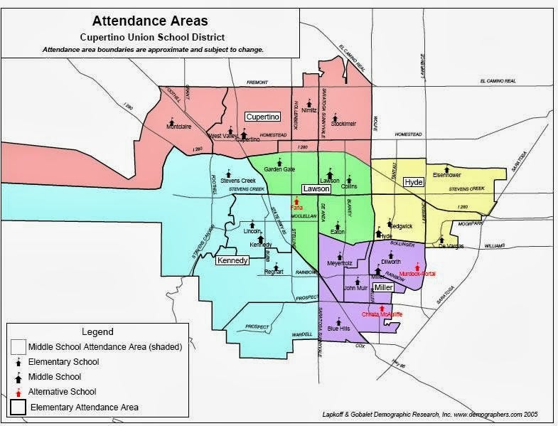 cupertino school district map