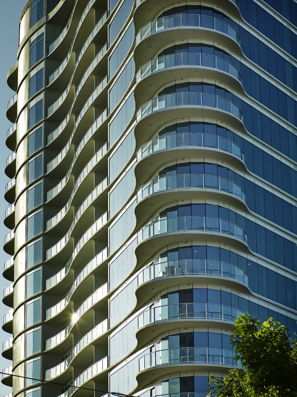 curved tower facade