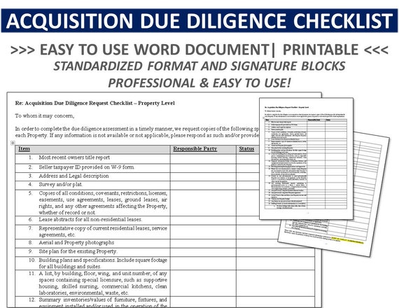 due diligence checklist home buying