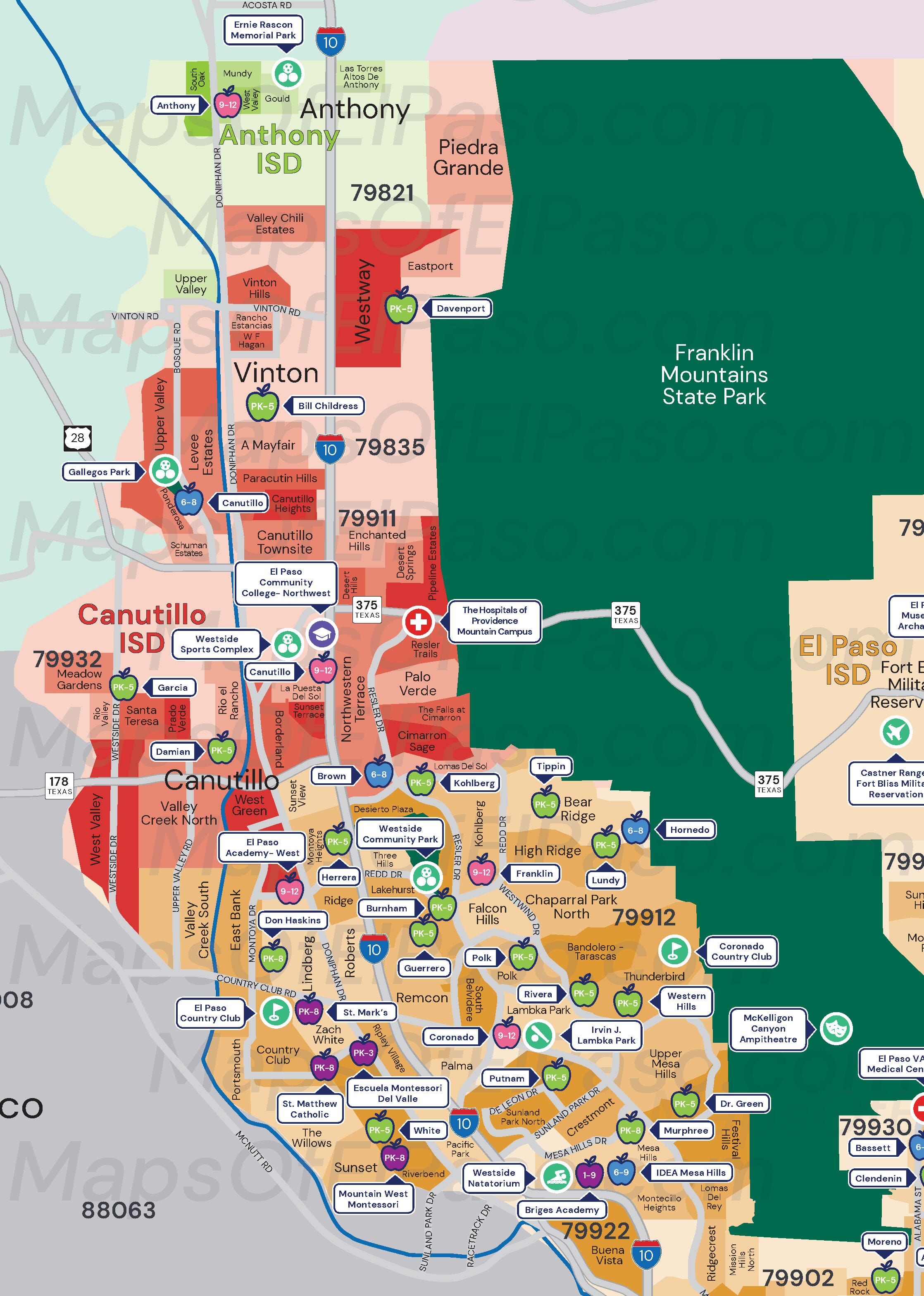 el paso neighborhood map