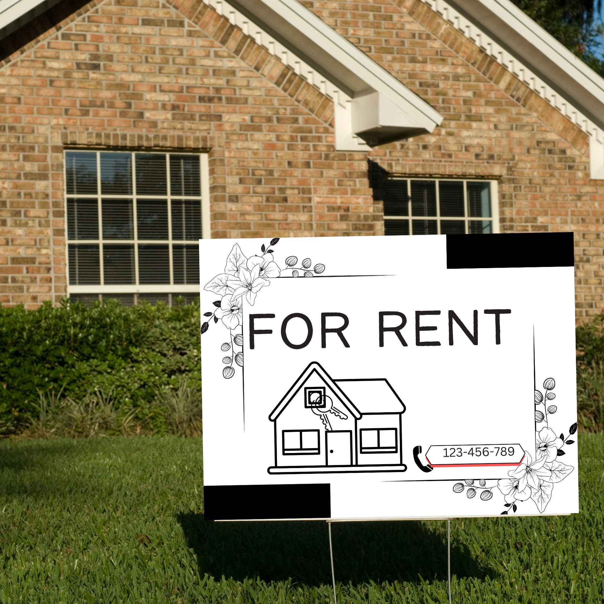 empty rental yard sign