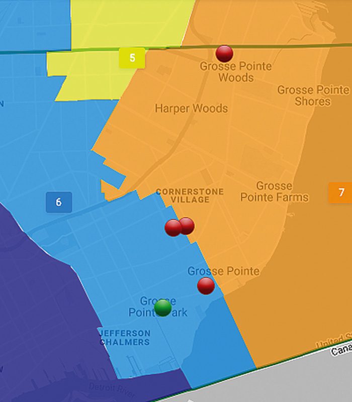 five grosse pointe communities map