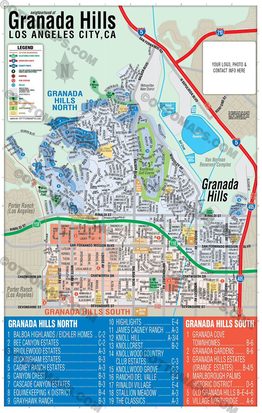 granada hills freeway map