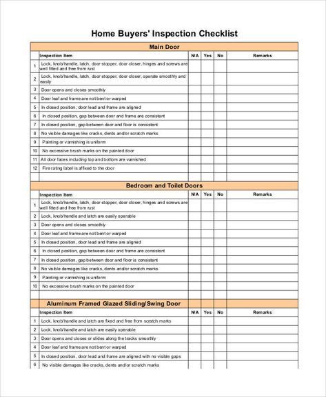 home inspection checklist