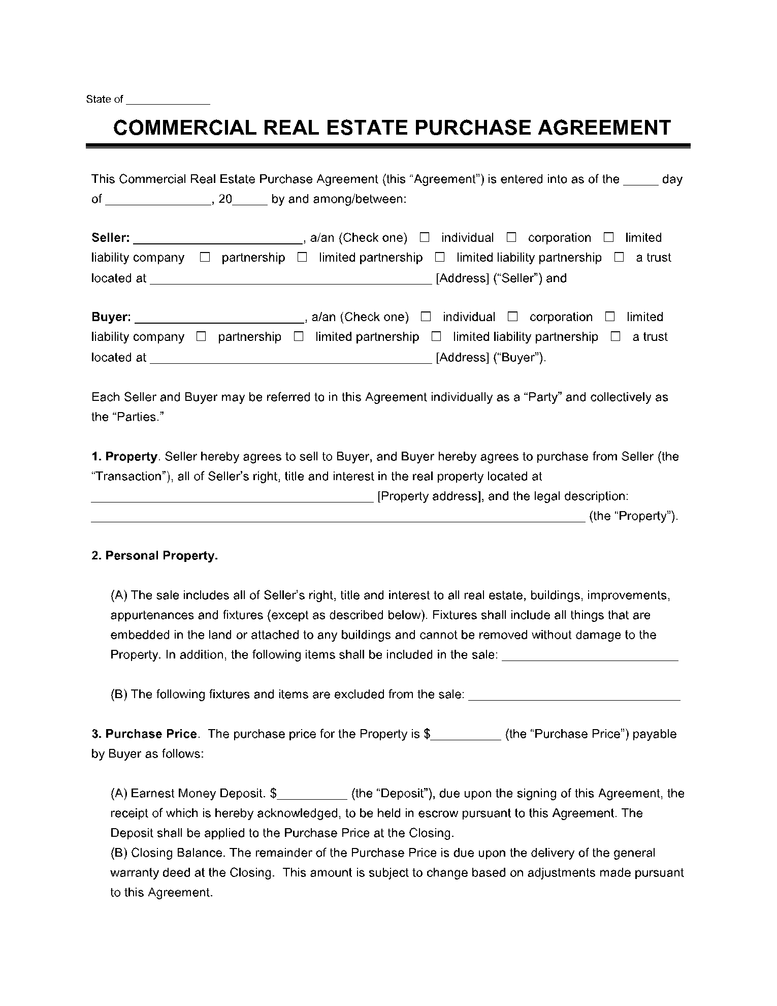 land purchase offer contingencies